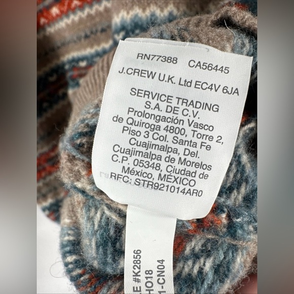 J. Crew Fair Isle 100% Lambswool Crewneck Sweater Heather Praline Men's | Medium - Picture 9 of 10